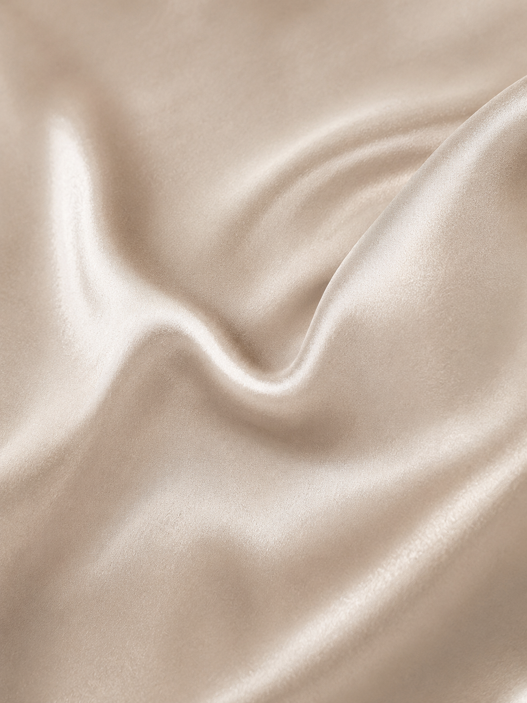 Champagne silk fabric draped softly