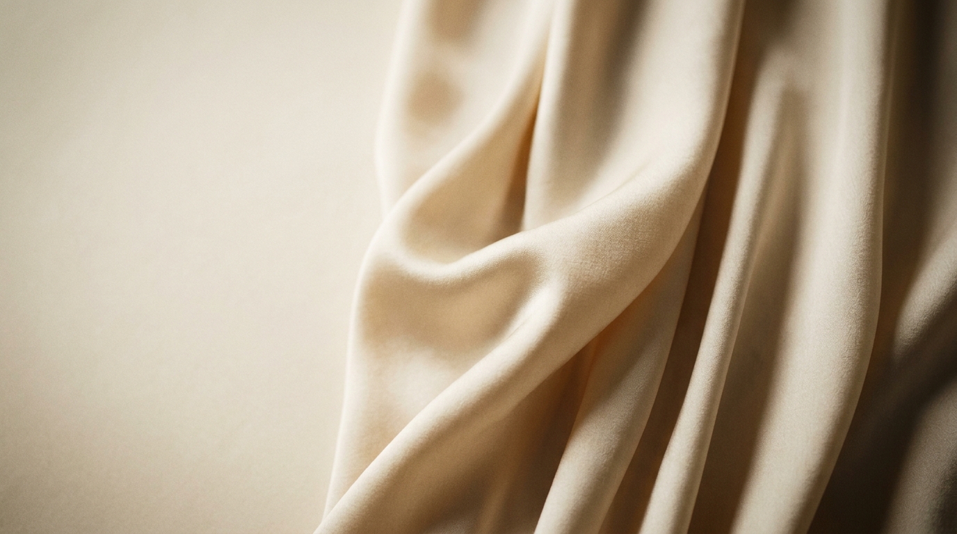 Ivory silk with soft editorial folds